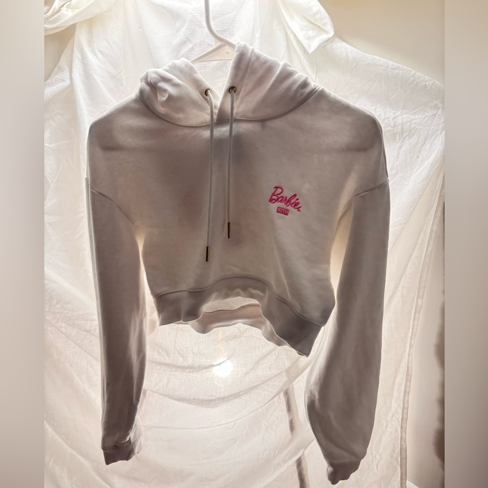 Kith x Barbie White Hoodie with Pink Details